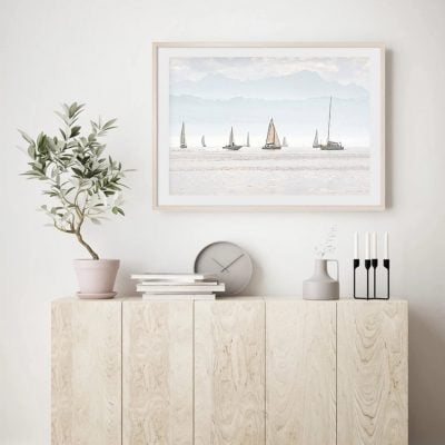 Summer Sailing Seascape Wall Art Modern Landscape Pictures For Living Room Home Office