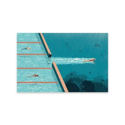 Swimming Pool Abstract Minimalist Wall Art Bold Color Pictures For Modern Apartment Decor
