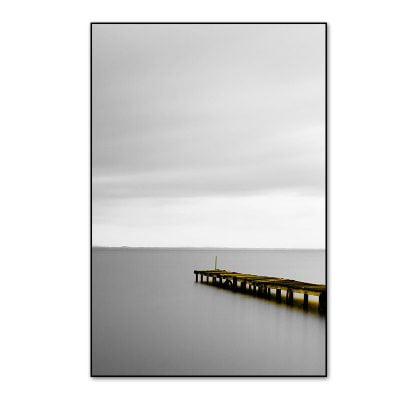 Tranquil Lakeside Black & White Wall Art Pictures Of Calm For Modern Home Office Decor
