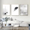 Tranquil Scenes Wall Art Black White Birds Sky Feather Pictures Of Calm For Living Room Decor