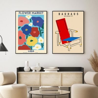 Vintage Abstract Art Exhibition Posters Wall Art Fine Art Canvas Prints For Living Room