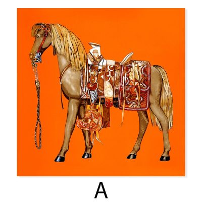 Vintage Bohemian Orange Horse Wall Art Fine Art Canvas Prints Pictures For Living Room Decor