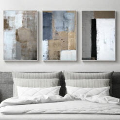 Vintage Urban Abstract Wall Art Neutral Color Pictures For Modern Loft Apartment Living Room