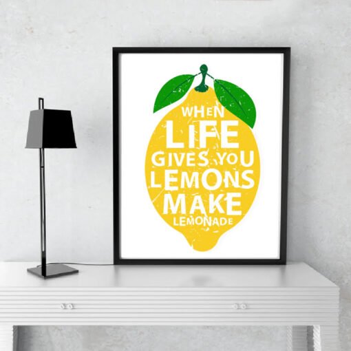 When Life Gives You Lemons Quote Kitchen Wall Art Canvas Prints Kitchen Cafe Posters
