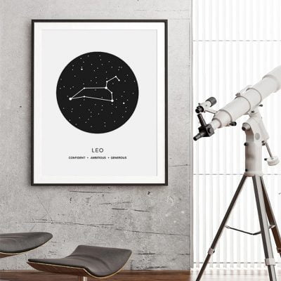 Zodiac Star Signs Posters Celestial Constellations Modern Nordic Wall Art For Bedroom