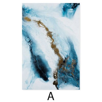 Abstract Blue Ocean Ice Shelf Wall Art Pictures For Living Room Home Office Art Decor