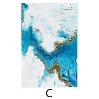 Abstract Blue Ocean Ice Shelf Wall Art Pictures For Living Room Home Office Art Decor