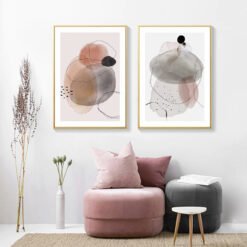 Abstract Elements Nordic Wall Art Neutral Color Pictures For Modern Home Office Decor