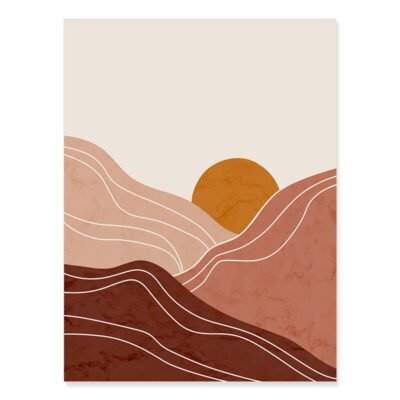 Abstract Sunrise Valley Nature Gallery Wall Art Trendy Pictures For Living Room Wall Decor