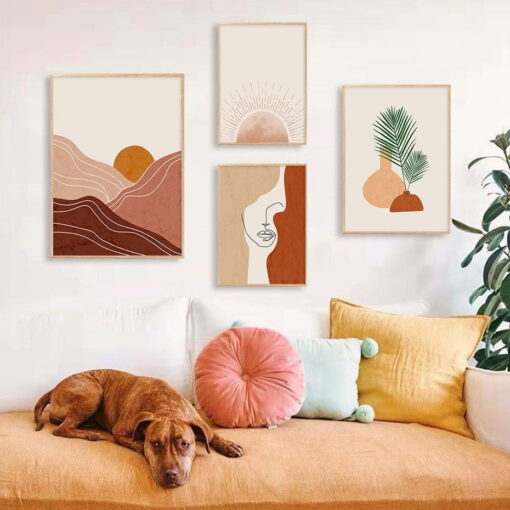 Abstract Sunrise Valley Nature Gallery Wall Art Trendy Pictures For Living Room Wall Decor