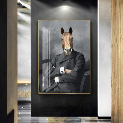 Animal Portraits Abstract Wall Art Pictures For Living Room Dining Room Home Office Decor