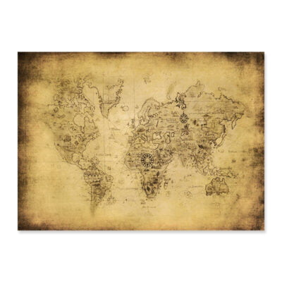 Antique Map Of The World Wall Art Fine Art Canvas Prints For Living Room Home Office Decor
