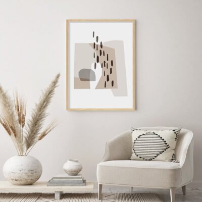 Beige Gray Minimalist Nordic Abstract Wall Art Pictures For Living Room Bedroom Art Decor