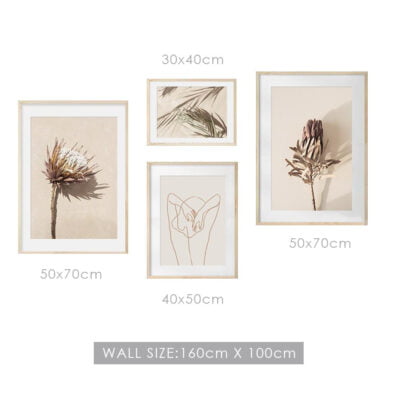 Beige Green Palm Floral Wall Art Modern Lifestyle Pictures For Living Room Bedroom Decor
