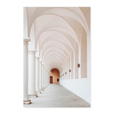 Cathedral Colonnades Wall Art Circular Arches Architectural Pictures For Home Office Decor