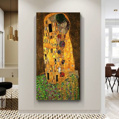 Classic Gustav Klimt Wall Art Fine Art Canvas Prints Bohemian Pictures For Entrance Hall