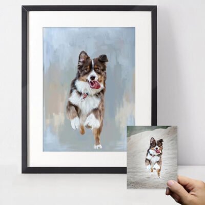 Custom Pet Painting From Photograph Fine Art Canvas Pictures For Dog Cat Lovers