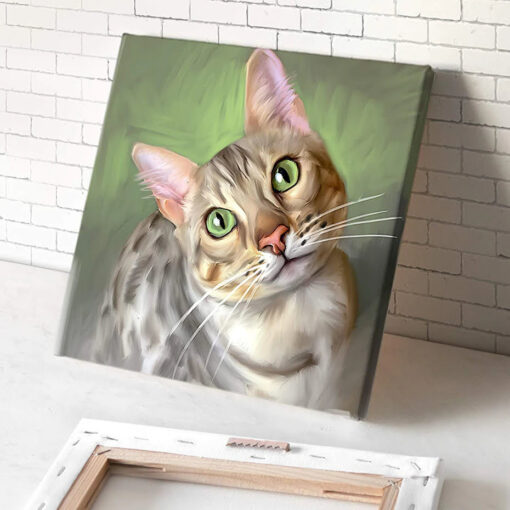 Custom Pet Painting From Photograph Fine Art Canvas Pictures For Dog Cat Lovers