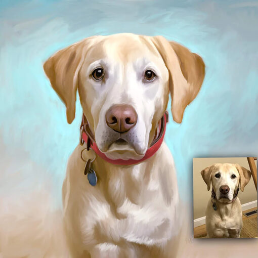 Custom Pet Painting From Photograph Fine Art Canvas Pictures For Dog Cat Lovers