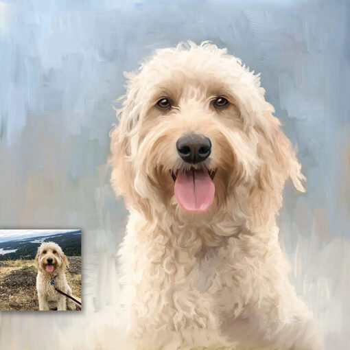 Custom Pet Painting From Photograph Fine Art Canvas Pictures For Dog Cat Lovers