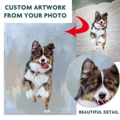 Custom Pet Painting From Photograph Fine Art Canvas Pictures For Dog Cat Lovers