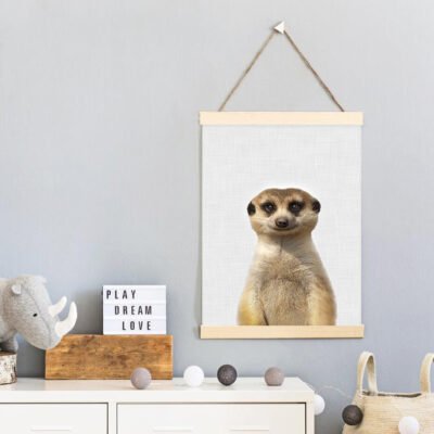 Cute Meerkat Poster Nursery Wall Art Animal Picture For Baby's Room Kids Bedroom Decor