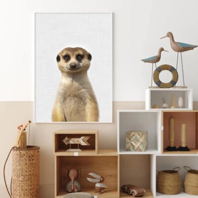 Cute Meerkat Poster Nursery Wall Art Animal Picture For Baby's Room Kids Bedroom Decor