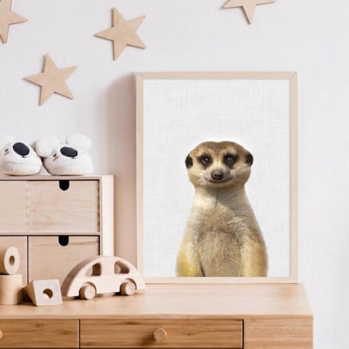 Cute Meerkat Poster Nursery Wall Art Animal Picture For Baby's Room Kids Bedroom Decor