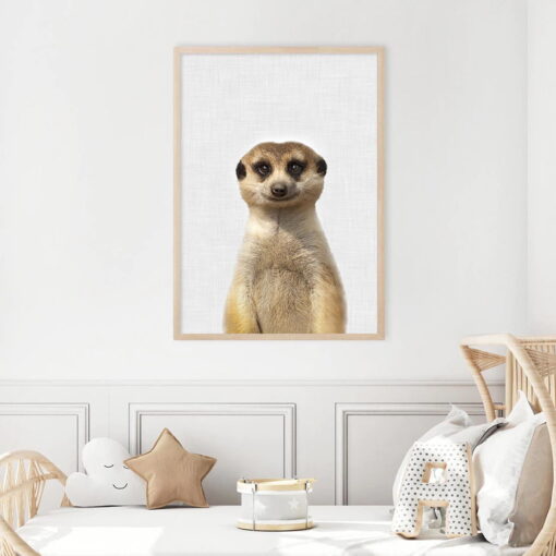 Cute Meerkat Poster Nursery Wall Art Animal Picture For Baby's Room Kids Bedroom Decor