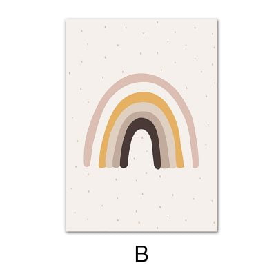 Cute Rainbow And Pear Trendy Nursery Wall Art Pictures For Children's Nursery Decor