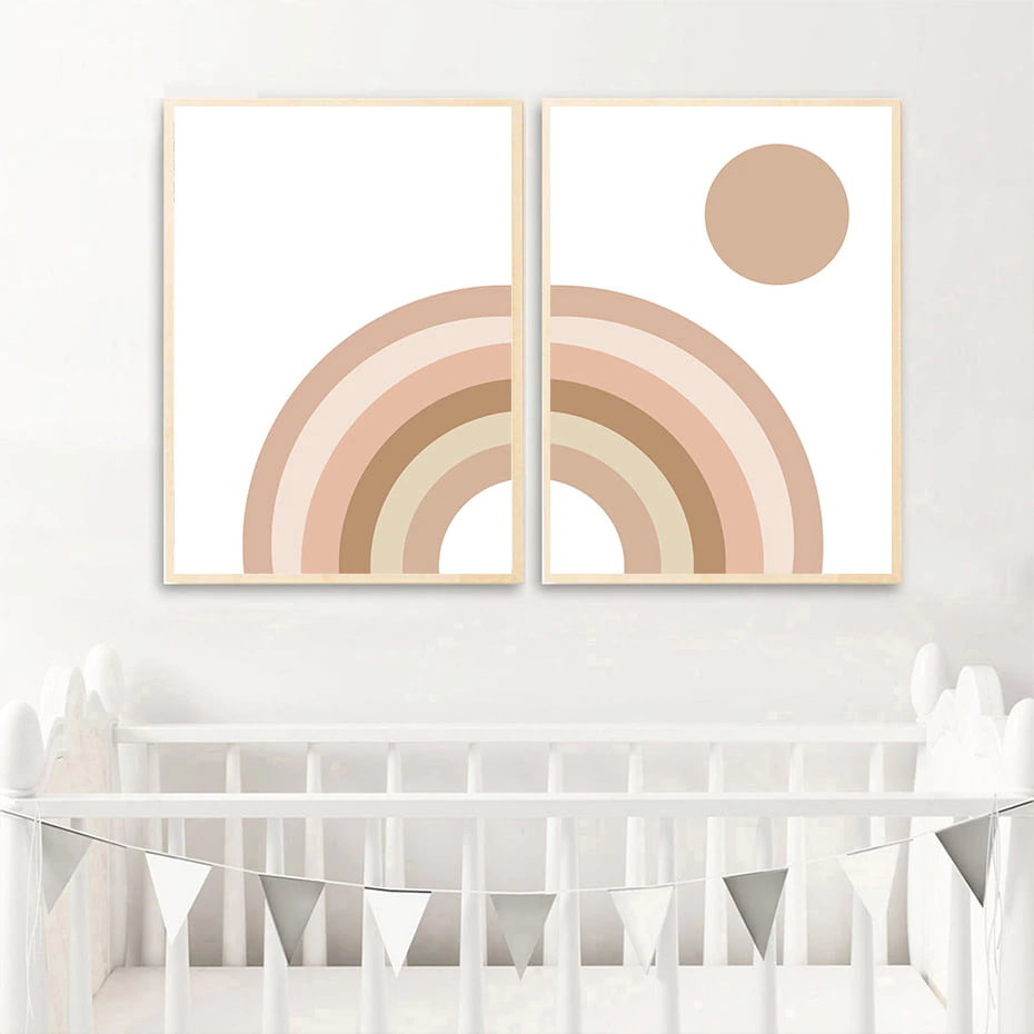 Cute Rainbow Wall Art For Baby's Room Kid's Bedroom Posters Pictures For Nursery Decor