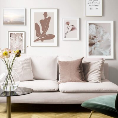 Dusky Pink Travel Chic Lifestyle Gallery Wall Art Fashion Pictures For Bedroom Living Room