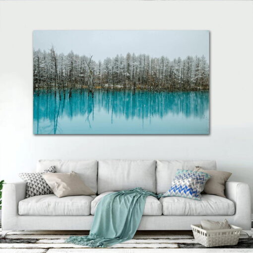 Emerald Lake Winter Landscape Wall Art Fine Art Canvas Prints For Living Room Decor