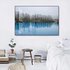 Emerald Lake Winter Landscape Wall Art Fine Art Canvas Prints For Living Room Decor