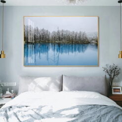 Emerald Lake Winter Landscape Wall Art Fine Art Canvas Prints For Living Room Decor