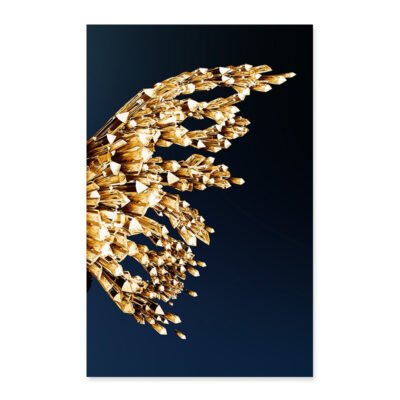 Golden Butterfly Wings Chic Fashion Wall Art Pictures For Living Room Bedroom Decor