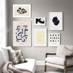 Good Things Take Time Modern Vintage Abstract Gallery Wall Art Pictures For Living Room
