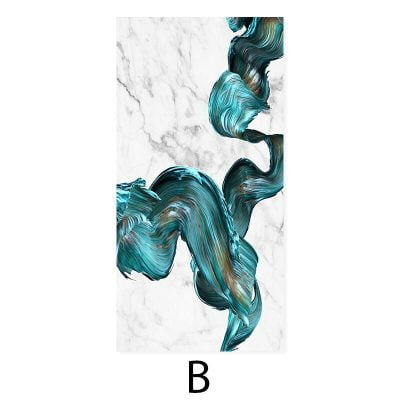 Jade Blue Liquid Marble Wall Art Large Format Picture For Modern Entrance Hallway Decor