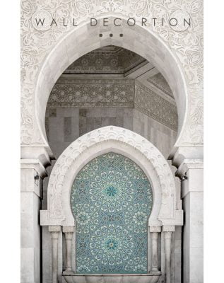 Jade Green Moroccan Arch Sun Sea Gallery Wall Art For Bohemian Living Room Decor