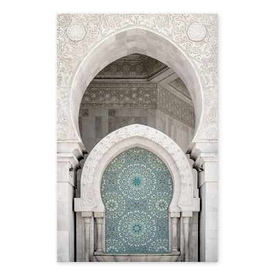 Jade Green Moroccan Arch Sun Sea Gallery Wall Art For Bohemian Living Room Decor