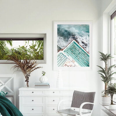 Jade Green Sea Beach Scenes Wall Art Modern Seascape Pictures For Home Office Decor