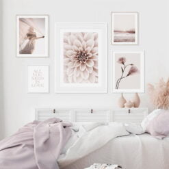 Light Shades Of Pink Beige Gallery Wall Art Modern Landscape Floral Pictures For Living Room