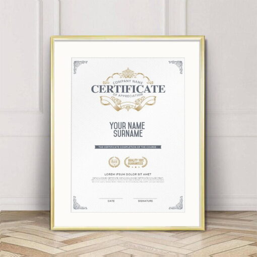 Matte Black Matte White Metal Picture Frame A4 30x40cm 40x50cm Certificate Frames