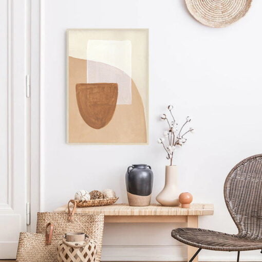 Minimalist Bohemian Terracotta Abstract Wall Art Pictures For Bedroom Living Room Decor