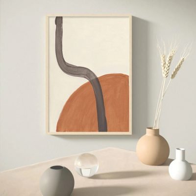 Minimalist Bohemian Terracotta Abstract Wall Art Pictures For Bedroom Living Room Decor