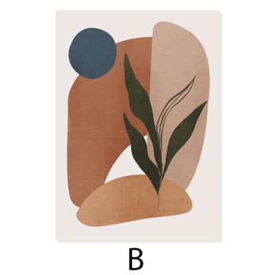 Modern Abstract Bohemian Botanical Wall Art Neutral Color Pictures For Living Room Decor