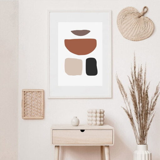 Modern Abstract Minimalist Neutral Colors Wall Art Pictures For Living Room Home Office Decor