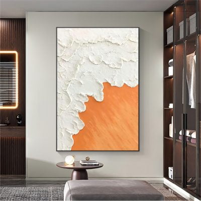 Modern Abstract Ocean Blue Golden Wall Art Fine Art Canvas Prints For Luxury Apartment