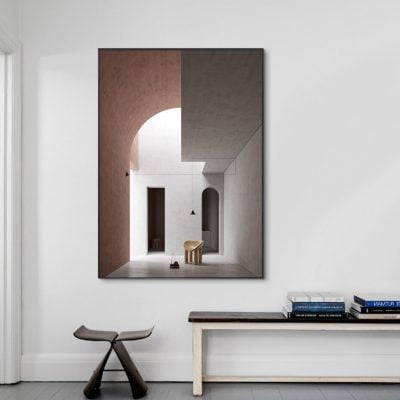 Modern Interiors Architectural Abstract Wall Art Neutral Color Pictures For Home Office Decor