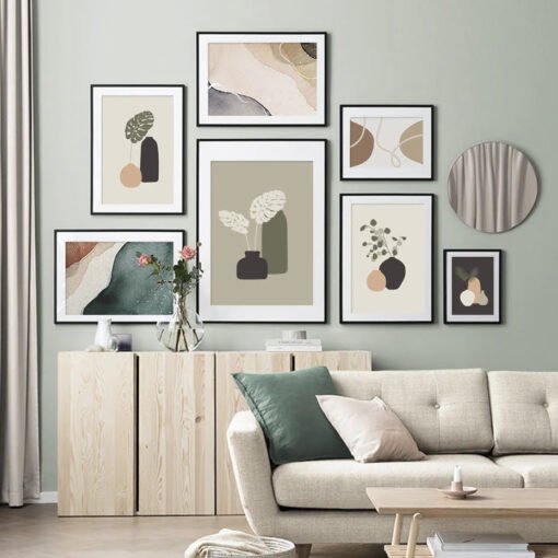 Modern Lifestyle Abstract Nature Gallery Wall Art Natural Hues Pictures For Living Room Decor